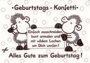 sheepworld GeburtstagsKonfetti Postkarte Sandra Laß