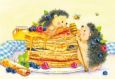 ACARDS Igel mit Pancakes und Honig - Evgenia Chistotina Postkarte