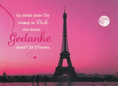GOLDBEK Ich denke jeden Tag an Dich / Eiffelturm Lichtblicke Postkarte