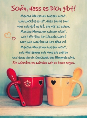 GOLDBEK Schön, dass es Dich gibt! / zwei Tassen Lichtblicke Postkarte