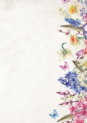 AS Retro - Schöne Blumen 10 Blatt A4 Briefpapier