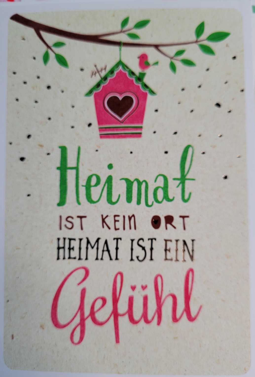 GOLDBEK Heimat ist kein Ort Heimat ist ein Gefühl Hello Friends Postkarte