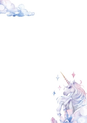 AS Einhorn - Fantasie A4 Briefpapier