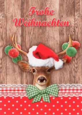 GWBI Frohe Weihnachten Weihnachtsreh Weihnachtswünsche Postkarte