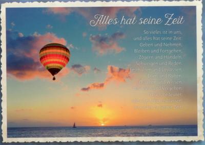 GWBI Alles hat seine Zeit / Heißluftballon CardArt Postkarte