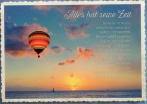 Spitzen GWBI Alles hat seine Zeit / Heißluftballon - CardArt Postkarte TB62
